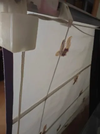 Estor de ventana con diseño de hojas