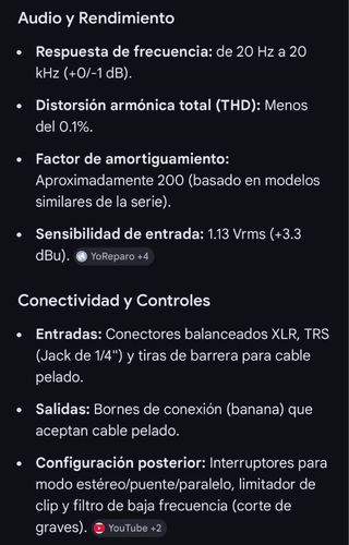 QSC USA 900 Amplificador Etapa