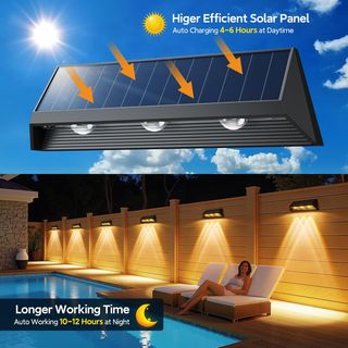 4 Lámparas Solares Exterior 1500 mAh