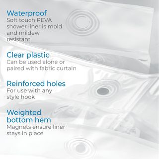 iDesign Cortinas de baño de tela, cortina impermea