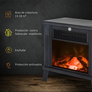 Chimenea decorativa con Efecto de Llama Negro