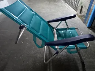Silla de Playa Plegable Azul y Verde