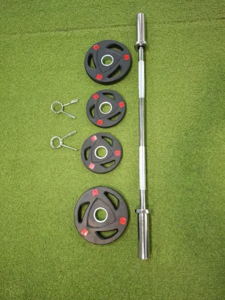 Barra Olímpica 120cm + 4 Discos