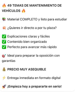 Temas oposición profesorFP mantenimiento vehículos
