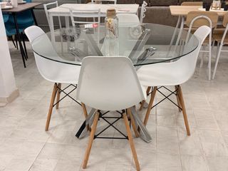 MESA REDONDA DE CRISTAL NUEVA - ENVIO A DOMICILIO