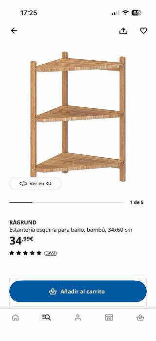 Estantería Esquina IKEA RÅGRUND Bambú