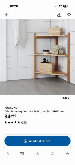 Estantería Esquina IKEA RÅGRUND Bambú