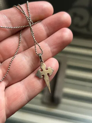 Collar con colgante Cruz de Santiago plata 925