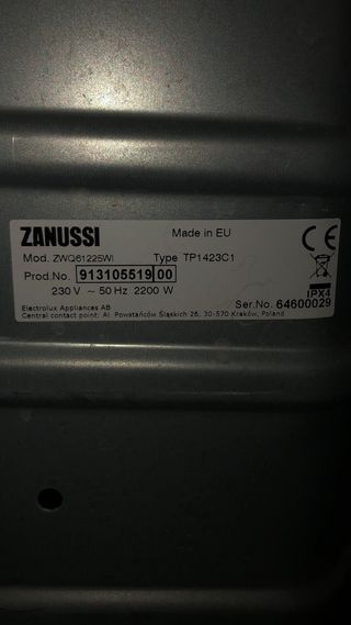 Bomba Agua Lavadora Zanussi Lindo 100