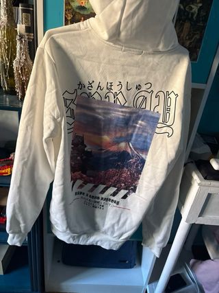 Sudadera con cremallera blanca