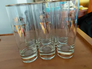 Vasos Tubo Vintage Dorados (Set de 4)