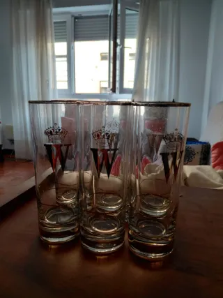 Vasos Tubo Vintage Dorados (Set de 4)