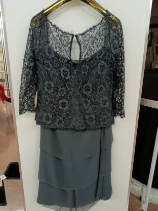 Conjunto 2 piezas madrina gris