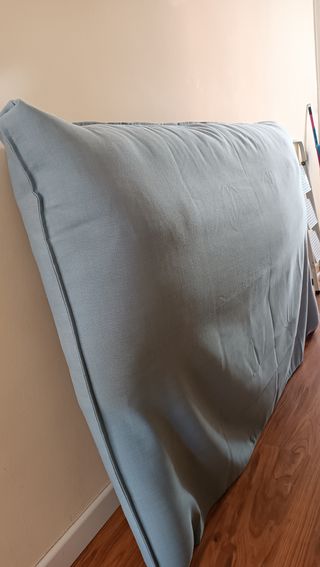 Cabecero Cama Tapizado Azul/Gris