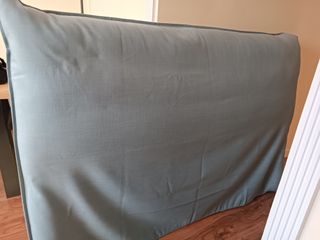 Cabecero Cama Tapizado Azul/Gris