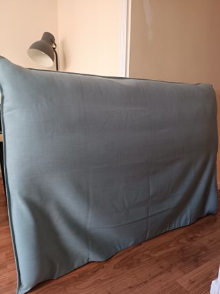 Cabecero Cama Tapizado Azul/Gris