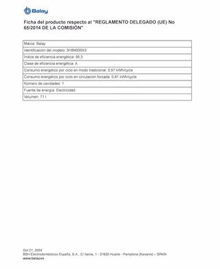 Horno Balay 3HB1000X0 sin usar