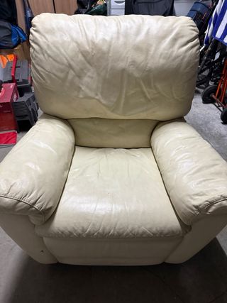 Butaca Natuzzi Beige Cuero