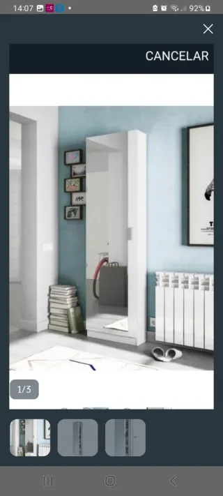 Zapatero Blanco con Espejo.