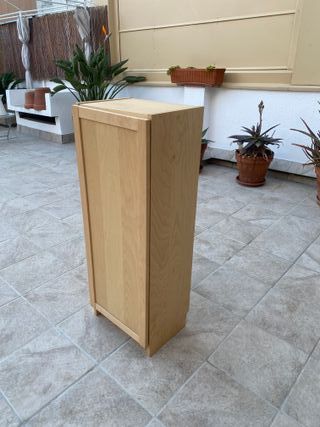 Estantería de madera con puerta