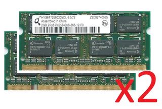 2x 2GB DDR2 PC6400 SODIMM RAM