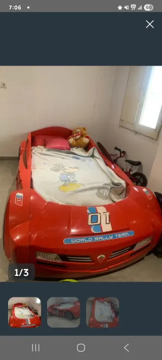 Cama Coche Carreras Roja Infantil
