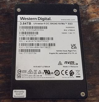 WD Ultrastar DC SN340 3.84TB U.2 NVMe SSD