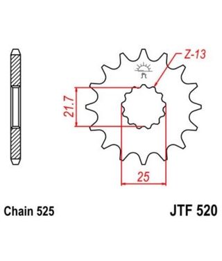 Piñón JTF520 Z-13 Cadena 525