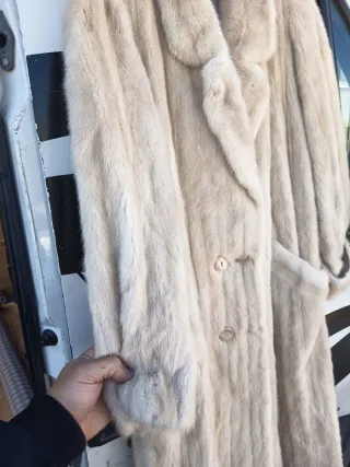 Abrigo de pelo mujer beige