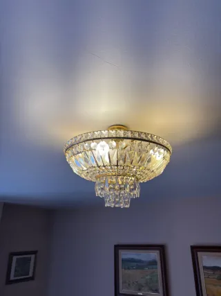 Lámpara de techo Swarovski dorada