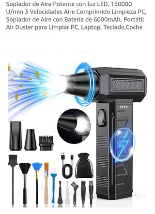 Soplador Aire Potente LED 150000 RPM