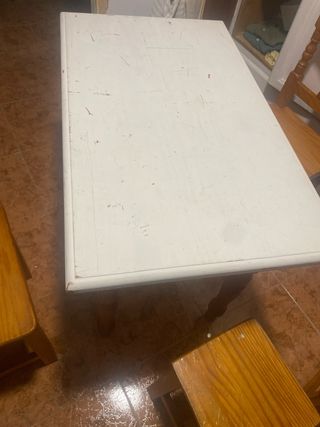 Regalo Mesa de madera blanca y marrón