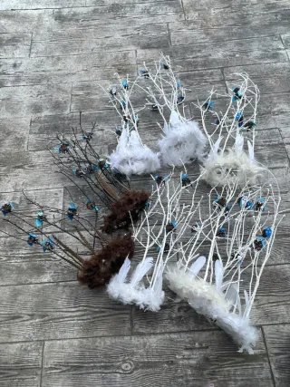 Máscaras de Búho Blancas con Plumas