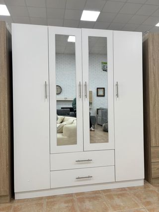 Armario 4 puertas con cajones y espejo - OFERTA