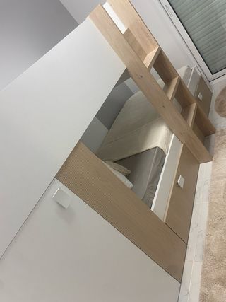 Cama tren con armario y cajones