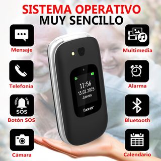 Móvil plagable con teclas grandes y botón SOS