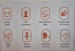 Móvil plagable con teclas grandes y botón SOS