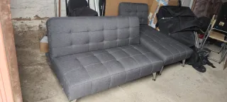 Sofá Cama Gris 2 Piezas