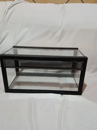 Terrario de cristal negro