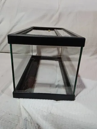 Terrario de cristal negro