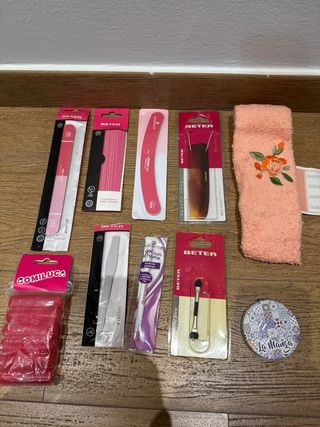 Lote Accesorios Baño Naranja y Rosa