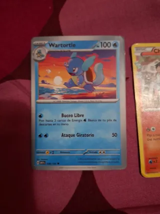 Cartas Pokémon Wartortle y Charmander