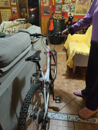 Bicicleta infantil 24 blanca y rosa
