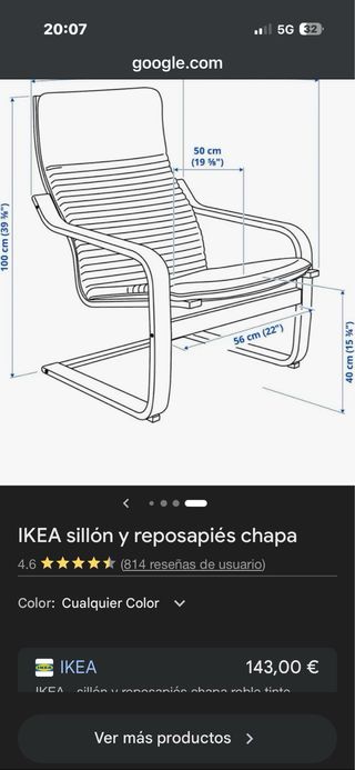 Sillón y reposapiés Ikea madera