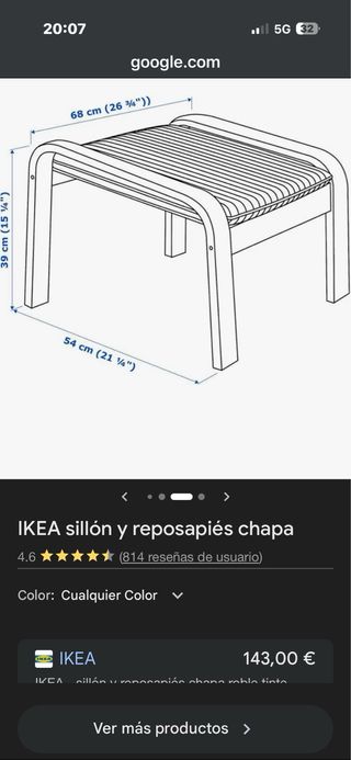 Sillón y reposapiés Ikea madera