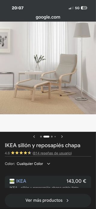 Sillón y reposapiés Ikea madera