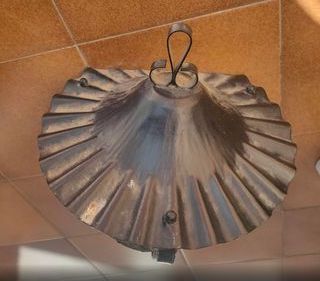 Farola rústica exterior metal y cristal