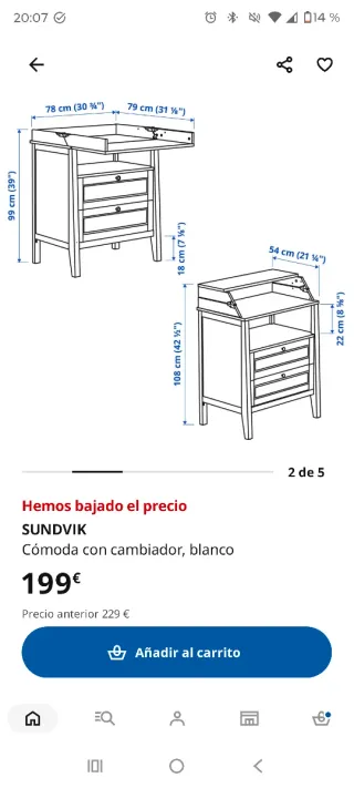 Cambiador Sundvik Ikea