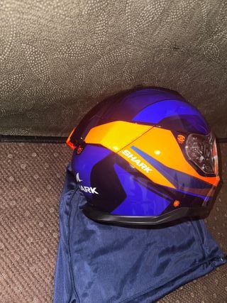 Casco Shark Moto Azul y Naranja talla L y talla M