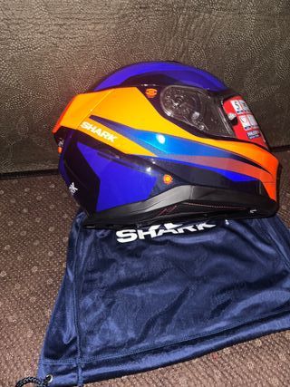 Casco Shark Moto Azul y Naranja talla L y talla M